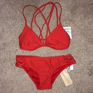 Orange strappy bikini